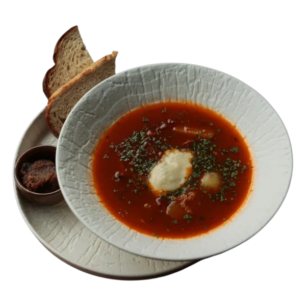 Пряный суп с говяжьими щёчками длительного томления